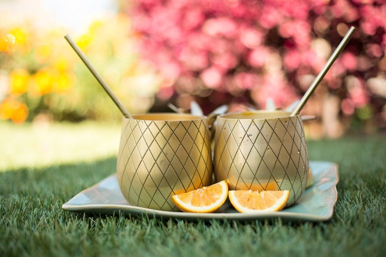 brass pineapple cups